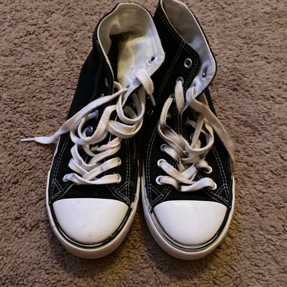 Black and White High-Top Sneakers